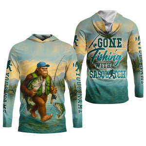 Gone Fishing With Sasquatch, SPF Long Sleeve Shirts Womens, Female Fishing Shirts