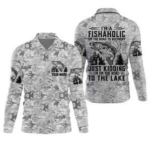 I'm A Fishaholic On The Road To Recovery Fishing UPF Shirts, Funny Fishing Shirt, Fishing Shirts For Men