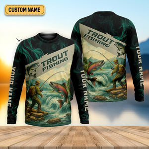 Rainbow Trout Fishing SPF Shirt For Men, Gift For Fisherman, Fishing Shirts For Men