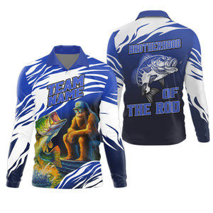 Brotherhood Of The Rod, Bigfoot Fishing Shirt, Long Sleeve Sun Shirt, Presents For Fishermen