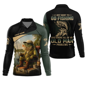 I Just Want To Go Fishing And Ignore Old Man Problem SPF Shirts, Fishing Shirts For Men, Fisherman Gift