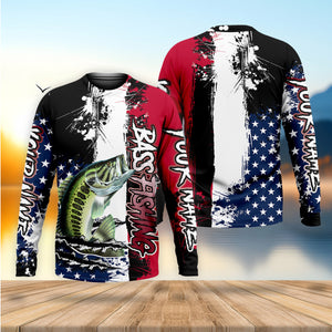 Patriotic Fishing Shirt, Custom Fishing Shirt, Gift For Fisherman, Mens Casual Shirts