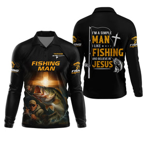I Like Fishing And Believe In Jesus Shirts, SPF Long Sleeve Shirts, Fishing Shirts For Men, Fisherman Gift