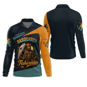 Sasquatch Fishing Shirt With Hood, Long Sleeve Sun Shirt, Fishing Shirts For Men