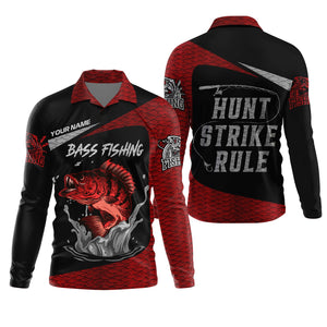 Bass Fishing Shirts, Hunt - Strike - Rule, SPF Long Sleeve Shirts, Fishing Shirts For Men