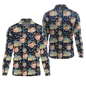 Custom Face Fishing UPF Shirts, Mens Fishing Shirts Long Sleeve, Gift For Fisherman