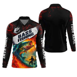 Fire Fishing Hooded UPF Shirt, Fishing Jersey, Long Sleeve Fishing Shirts, Gift For Fisherman