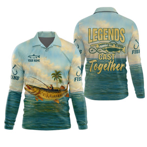 Legends Cast Together, Fishing UPF Shirts, Men Jersey, Men Button Down Shirt, Mens Casual Shirts