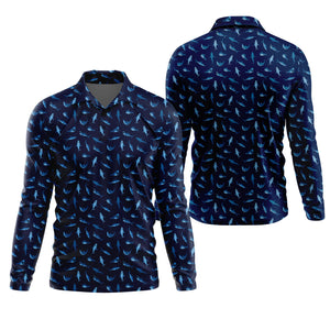 Shark Pattern Performance Fishing Shirts, SPF Shirt For Men, Hooded Fishing Shirt, Fishing Shirts For Men