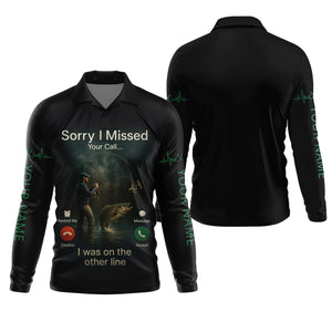 Sorry I Missed Your Call I Was On The Other Line Fishing UPF Shirts, Funny Fishing Shirt, Men's Fishing Shirt