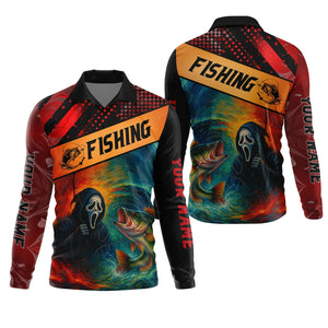 Ghost Face Fish Mens Sun Protection Shirts, Fishing Jersey, Fisherman Gift, Fishing Shirts For Men