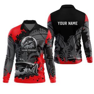 Black Red Bass Fishing Tournament Fishing Shirts, SPF Shirt For Men, Gift For Fisherman