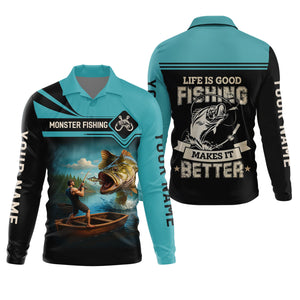 Monster Fishing Shirt, Life Is Good Fishing Makes It Better SPF Shirts, Fishing Shirts For Men, Fisherman Gift