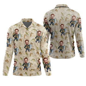 Custom Face Fishing Man SPF Shirt For Men, Funny Fishing Shirt, Presents For Fishermen