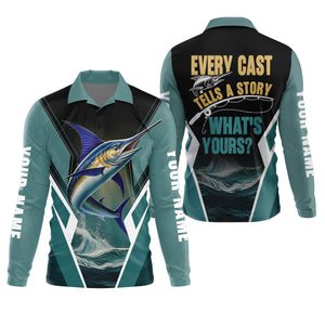 Every Cast Tells A Story Mens Fishing Shirts Long Sleeve, SPF Shirt For Men, Fishing Shirts For Men