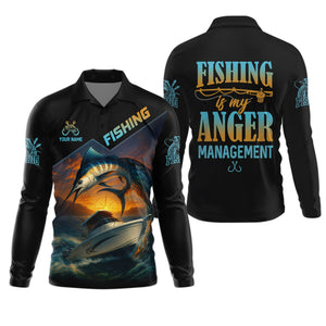 Fishing Is My Anger Management Men Fishing Shirt, SPF Shirt For Men, Presents For Fishermen
