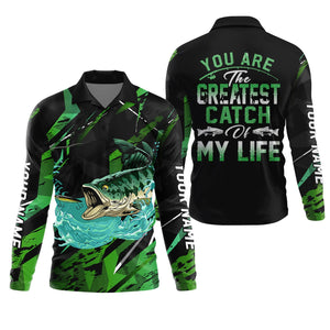 Bass Fishing UPF Shirts, You Are The Createst Catch of My Life, Funny Fishing Shirt, Gift For Fisherman