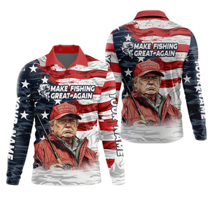Make Fishing Great Again Patriotic Fishing Shirt, American Flag Fishing Shirt, Fishing Shirts For Men