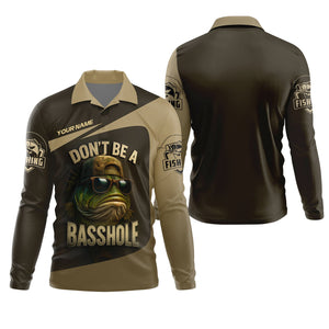 Don't Be A Basshole Men's Fishing Shirt, Mahi Fishing Shirt, UPF Fishing Shirt