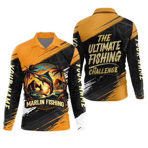 Marlin Fishing SPF Shirts, The Ultimate Fishing Challenge Shirts For Men, Funny Fisherman Gift