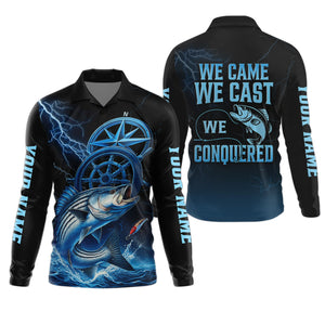 We Came We Saw We Conquered, Casting Fish, SPF Shirt, Custom Fishing Shirt, Men Long Sleeve Shirt