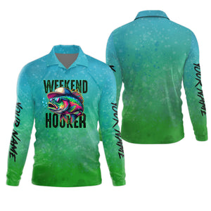 Weekend Hooker Green Fishing Shirt, SPF Shirt For Men, Long Sleeve Sun Shirt, Gift For Fisherman