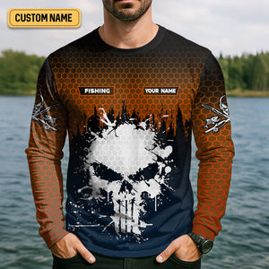 Fishing Saved Me From Being A Pornstar Hexagon Pattern SPF Shirt, Funny Fishing Shirt, Gift For Fisherman