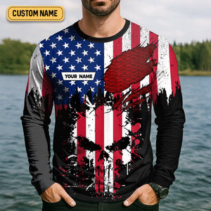Fishing Saved Me From Becoming A Pornstar Patriotic Fishing UPF Shirts, Funny Fishing Shirt, Fishing Shirts For Men