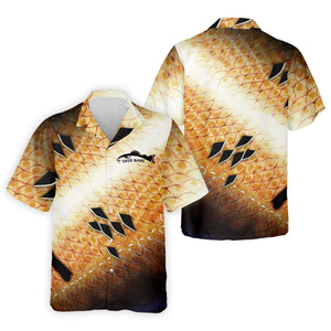 Yellow Fish Scale Fishing UPF Shirts, Ladies Long Sleeve Fishing Shirt, Women Fishing Shirt