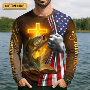 Hooked On Jesus Mathew 4:19 Fishing UPF Shirts, Jesus Fishing Shirt, Fishing Shirt For Men