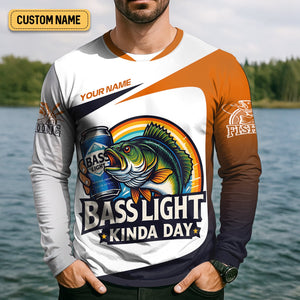 Basslight Kinda Day Fish And Beer Funny Fishing Shirt, SPF Shirt For Men, Gift For Fisherman, Bass Fishing
