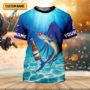 Just Another Beer Drinker With A Fishing Problem Marlin Fishing Shirt, Funny Fishing Shirt, Men's Fishing Shirt