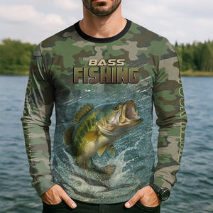 On Weekends I Hook Up With Big Girls Camo Bass Fishing Shirt, Funny Fishing Shirt, Fishing Shirts For Men