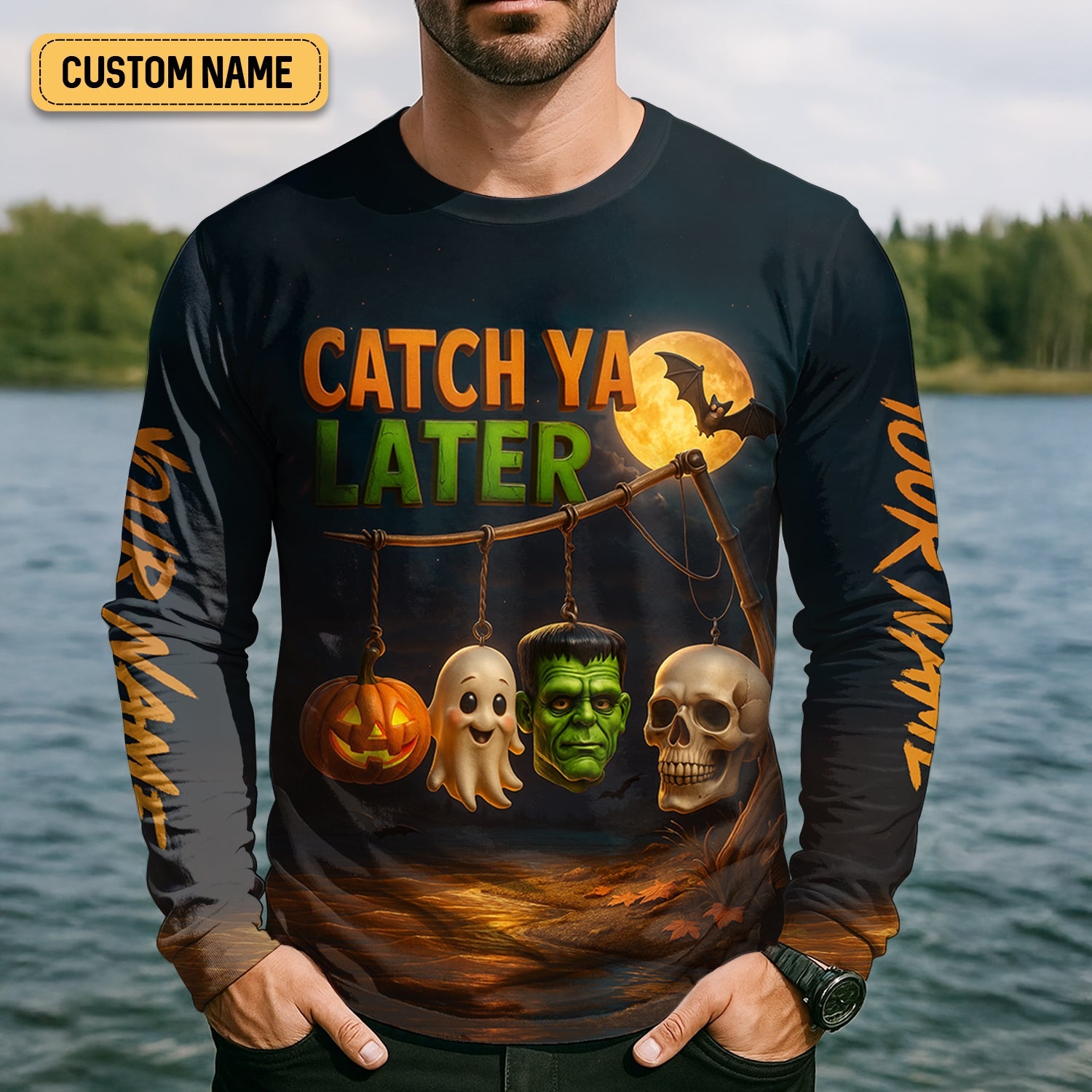 Catch Ya Later Fisherman Outfit, Long Sleeve Fishing Shirts, Mens Casual Shirts