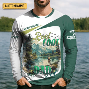 Reel Cool Dad Fishing SPF Shirt For Men, Funny Fishing Shirt, Fishing Shirts For Men