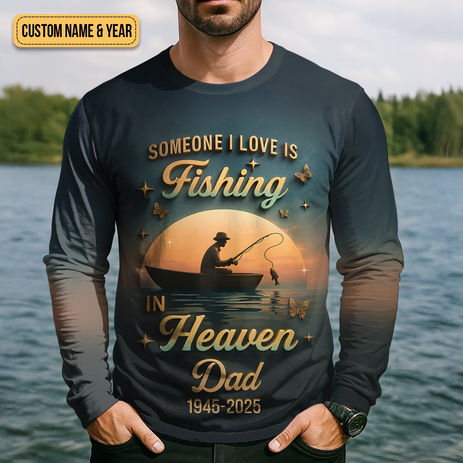 Fishing In Heaven SPF Shirt, Custom Fishing Shirt, Presents For Fishermen, Fishing Memorial Gift