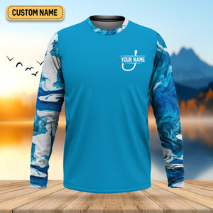 Blue Fishing SPF Shirt, Funny Fishing Shirt, Fisherman Outfit, Mens Casual Shirts