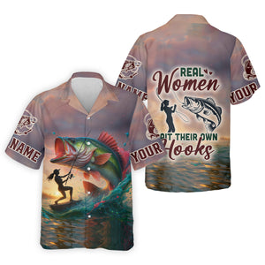 Real Women Bait Their Own Hooks Fishing UPF Shirts, Women Fishing Shirt, Fishing Gift Ideas