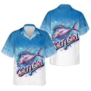 Fisherwomen, Salty Girl Fishing UPF Shirts, Women Fishing Shirt, Long Sleeve Fishing Shirts