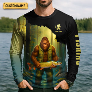 Sasquatch Doesn't Need A Fish Story Funny Fishing Shirt SPF Shirt For Men, Funny Fishing Shirt, Fishing Shirts For Men