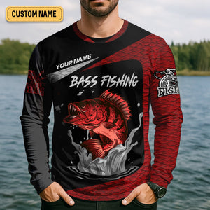 Bass Fishing Shirts, Hunt - Strike - Rule, SPF Long Sleeve Shirts, Fishing Shirts For Men