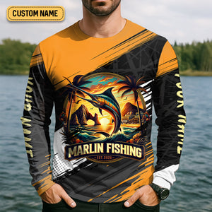 Marlin Fishing SPF Shirts, The Ultimate Fishing Challenge Shirts For Men, Funny Fisherman Gift