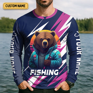 Gone Fishing, The Best Days Are Spent Fishing, Funny Bear Fishing Shirt, SPF Shirt, Fisherman Outfit, Mens Casual Shirts