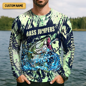 Bass Jumpers Fishing Shirts, I Jerk It Every Chance I Get, SPF Long Sleeve Shirts, Fishing Shirts For Men