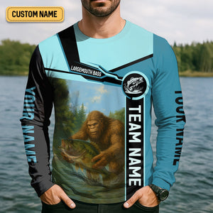 Hooked On Fish, Largemouth Bass Fishing, Funny Fishing Shirt, UV Protection Clothing, Mens Casual Shirts