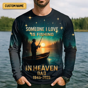 Fishing In Heaven Custom Memorial Shirt, SPF Shirt For Men, Presents For Fishermen, Bass Fishing