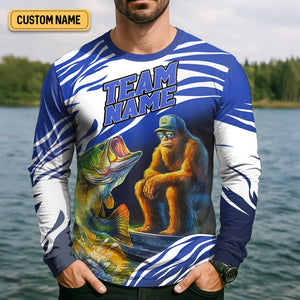 Brotherhood Of The Rod, Bigfoot Fishing Shirt, Long Sleeve Sun Shirt, Presents For Fishermen