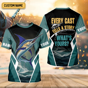 Every Cast Tells A Story Mens Fishing Shirts Long Sleeve, SPF Shirt For Men, Fishing Shirts For Men