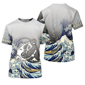 Great Wave Bass Fishing Long Sleeve, Fishing UPF Shirts, Funny Fishing Shirt, Gift For Fisherman