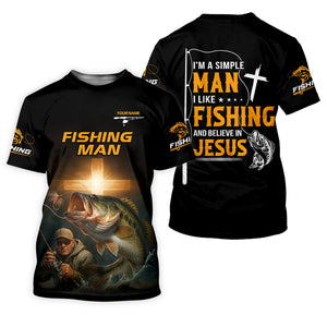 I Like Fishing And Believe In Jesus Shirts, SPF Long Sleeve Shirts, Fishing Shirts For Men, Fisherman Gift